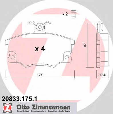 Otto Zimmermann 20833.175.1 Brake Pad Set, disc brake 208331751