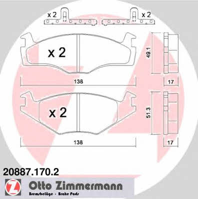Otto Zimmermann 20887.170.2 Brake Pad Set, disc brake 208871702