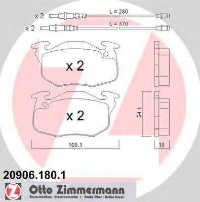 Otto Zimmermann 20906.180.1 Brake Pad Set, disc brake 209061801