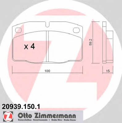 Otto Zimmermann 20939.150.1 Brake Pad Set, disc brake 209391501