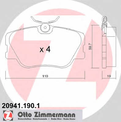 Otto Zimmermann 20941.190.1 Brake Pad Set, disc brake 209411901