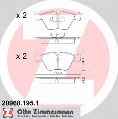 Otto Zimmermann 20968.195.1 Brake Pad Set, disc brake 209681951