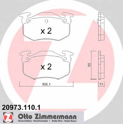 Otto Zimmermann 20973.110.1 Brake Pad Set, disc brake 209731101