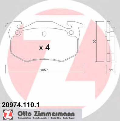 Otto Zimmermann 20974.110.1 Brake Pad Set, disc brake 209741101