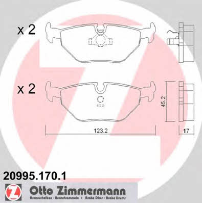 Otto Zimmermann 20995.170.1 Brake Pad Set, disc brake 209951701