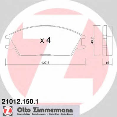 Otto Zimmermann 21012.150.1 Brake Pad Set, disc brake 210121501