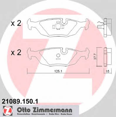 Otto Zimmermann 21089.150.1 Brake Pad Set, disc brake 210891501