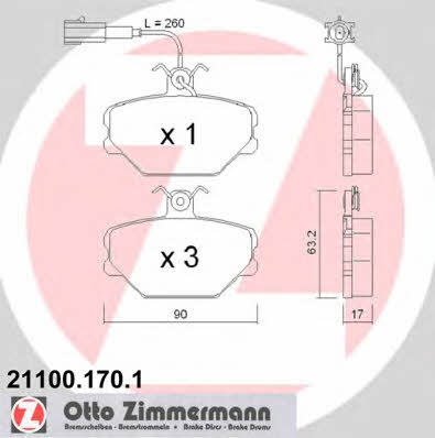 Otto Zimmermann 21100.170.1 Brake Pad Set, disc brake 211001701