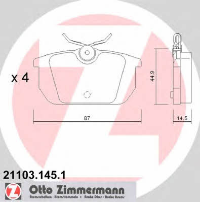 Otto Zimmermann 21103.145.1 Brake Pad Set, disc brake 211031451