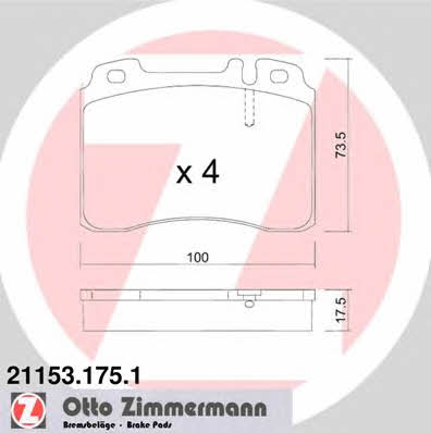 Otto Zimmermann 21153.175.1 Brake Pad Set, disc brake 211531751