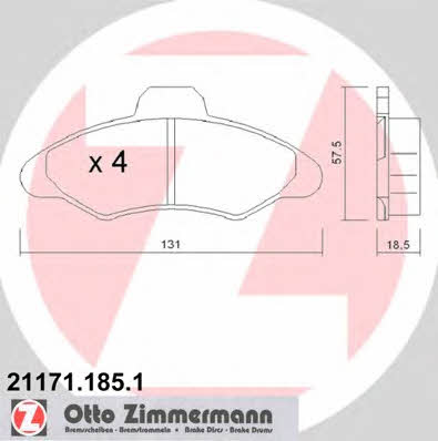 Otto Zimmermann 21171.185.1 Brake Pad Set, disc brake 211711851