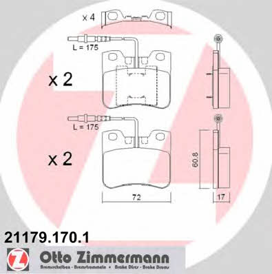 Otto Zimmermann 21179.170.1 Brake Pad Set, disc brake 211791701