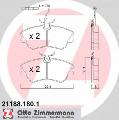 Otto Zimmermann 21188.180.1 Brake Pad Set, disc brake 211881801
