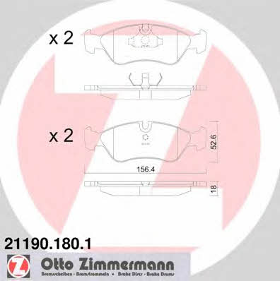 Otto Zimmermann 21190.180.1 Brake Pad Set, disc brake 211901801