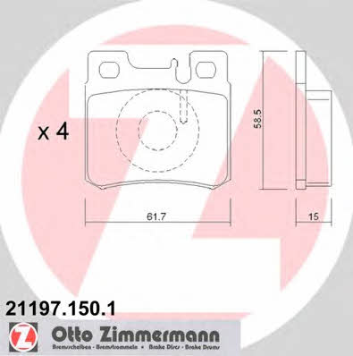 Otto Zimmermann 21197.150.1 Brake Pad Set, disc brake 211971501