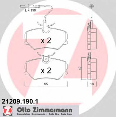 Otto Zimmermann 21209.190.1 Brake Pad Set, disc brake 212091901