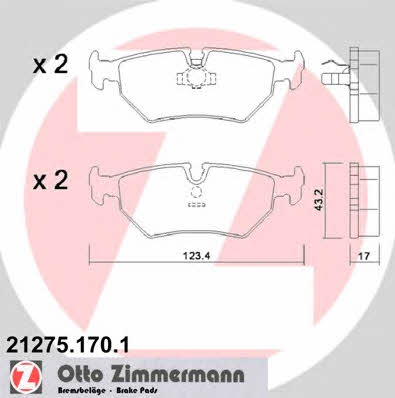 Otto Zimmermann 21275.170.1 Brake Pad Set, disc brake 212751701
