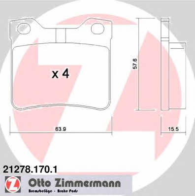 Otto Zimmermann 21278.170.1 Brake Pad Set, disc brake 212781701