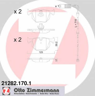 Otto Zimmermann 21282.170.1 Brake Pad Set, disc brake 212821701