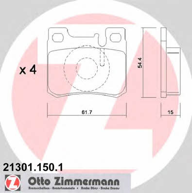 Otto Zimmermann 21301.150.1 Brake Pad Set, disc brake 213011501