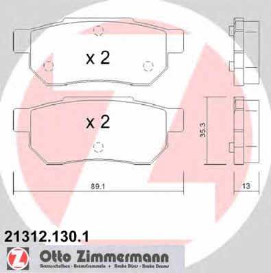 Otto Zimmermann 21312.130.1 Brake Pad Set, disc brake 213121301