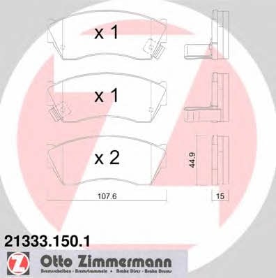 Otto Zimmermann 21333.150.1 Brake Pad Set, disc brake 213331501