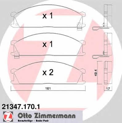Otto Zimmermann 21347.170.1 Brake Pad Set, disc brake 213471701