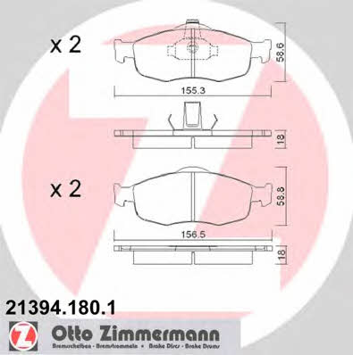 Otto Zimmermann 21394.180.1 Brake Pad Set, disc brake 213941801