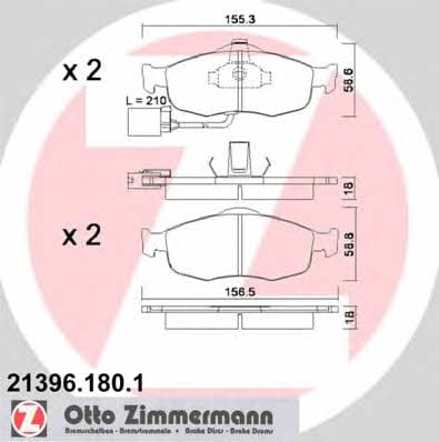 Otto Zimmermann 21396.180.1 Brake Pad Set, disc brake 213961801