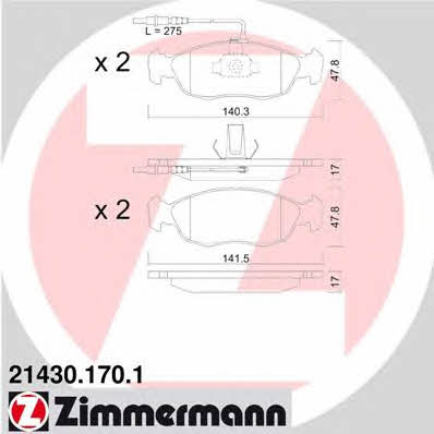Otto Zimmermann 21430.170.1 Brake Pad Set, disc brake 214301701