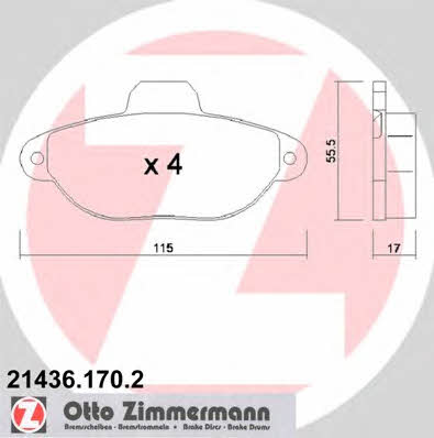 Otto Zimmermann 21436.170.2 Brake Pad Set, disc brake 214361702