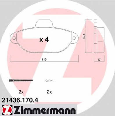 Otto Zimmermann 21436.170.4 Brake Pad Set, disc brake 214361704