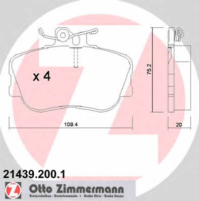 Otto Zimmermann 21439.200.1 Brake Pad Set, disc brake 214392001
