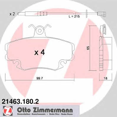 Otto Zimmermann 21463.180.2 Brake Pad Set, disc brake 214631802
