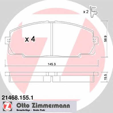 Otto Zimmermann 21468.155.1 Brake Pad Set, disc brake 214681551