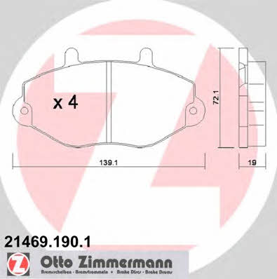 Otto Zimmermann 21469.190.1 Brake Pad Set, disc brake 214691901