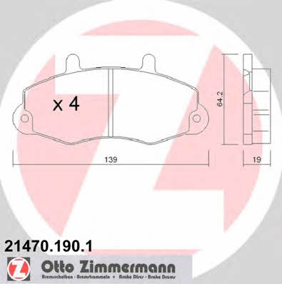 Otto Zimmermann 21470.190.1 Brake Pad Set, disc brake 214701901