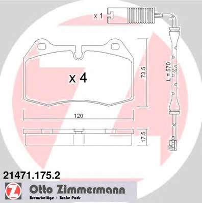 Otto Zimmermann 21471.175.2 Brake Pad Set, disc brake 214711752