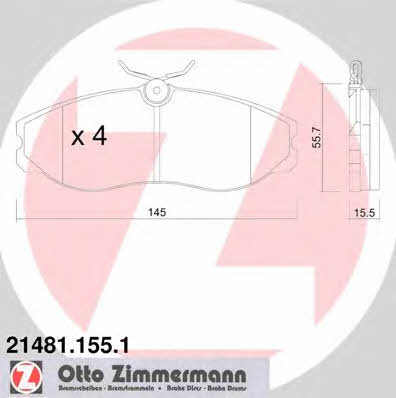 Otto Zimmermann 21481.155.1 Brake Pad Set, disc brake 214811551