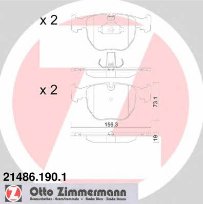 Otto Zimmermann 21486.190.1 Brake Pad Set, disc brake 214861901