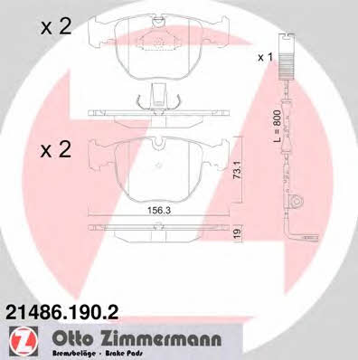 Otto Zimmermann 21486.190.2 Brake Pad Set, disc brake 214861902