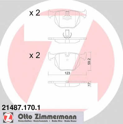 Otto Zimmermann 21487.170.1 Brake Pad Set, disc brake 214871701