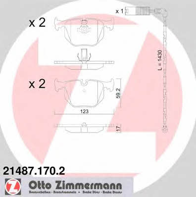 Otto Zimmermann 21487.170.2 Brake Pad Set, disc brake 214871702