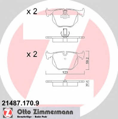 Otto Zimmermann 21487.170.9 Brake Pad Set, disc brake 214871709
