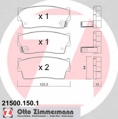 Otto Zimmermann 21500.150.1 Brake Pad Set, disc brake 215001501