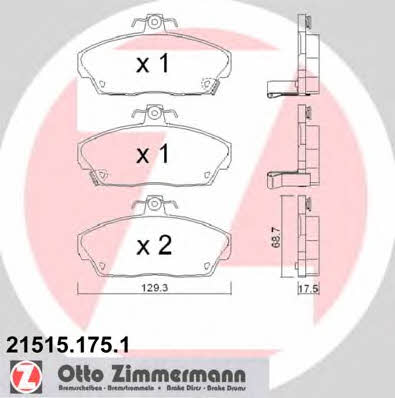 Otto Zimmermann 21515.175.1 Brake Pad Set, disc brake 215151751