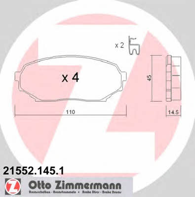 Otto Zimmermann 21552.145.1 Brake Pad Set, disc brake 215521451