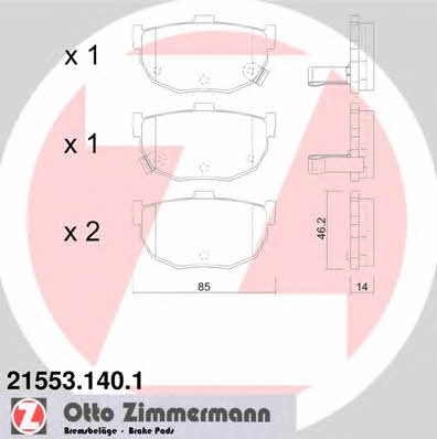 Otto Zimmermann 21553.140.1 Brake Pad Set, disc brake 215531401