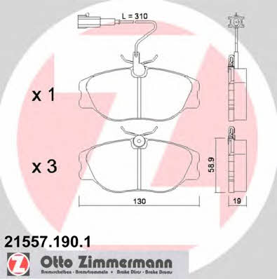 Otto Zimmermann 21557.190.1 Brake Pad Set, disc brake 215571901