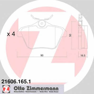 Otto Zimmermann 21606.165.1 Brake Pad Set, disc brake 216061651